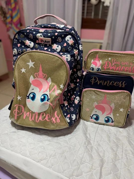 Kit Mochila Princesa Unicórnio Puket  - Foto 4
