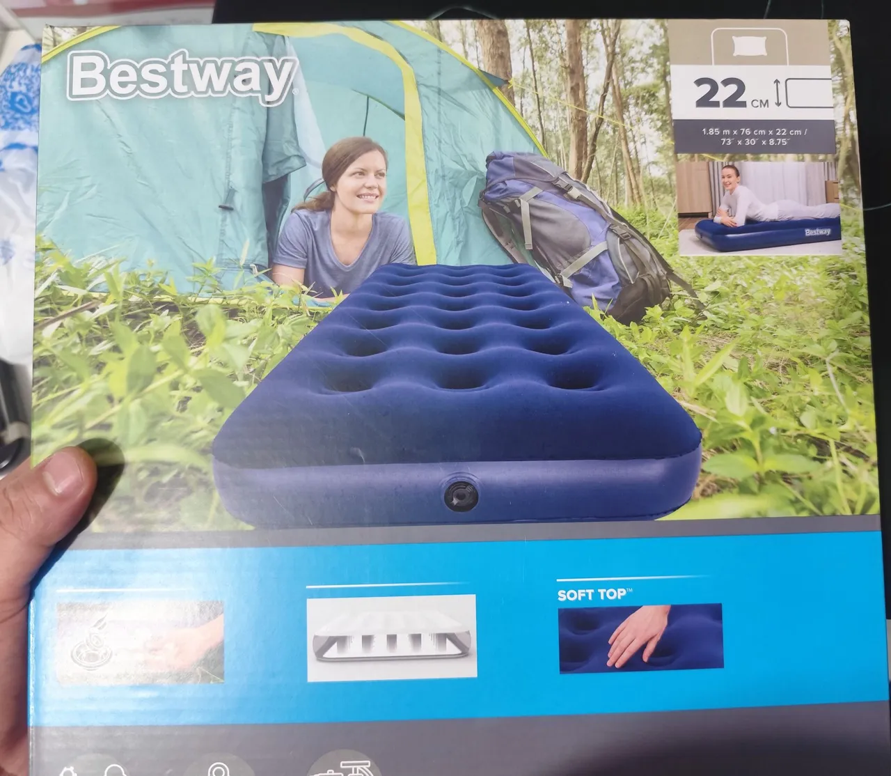 Colchão Inflável Bestway 22cm - Conforto e Praticidade,colchao novo.