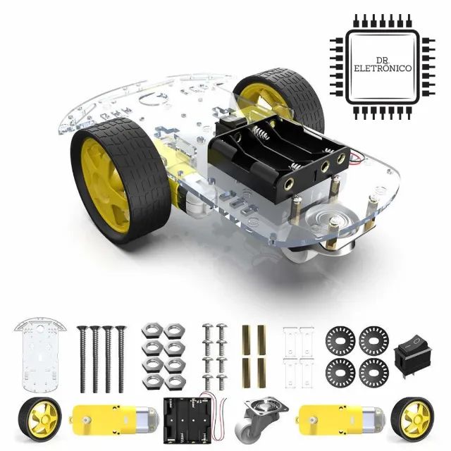 Kit Chassi (plataforma) para Robô 2WD - Acrílico - Foto 4