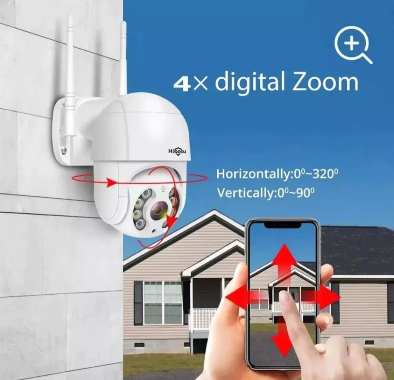 Câmera Segurança Smart Ip Wifi A8pro 1080p Prova D'água Branca - Foto 3