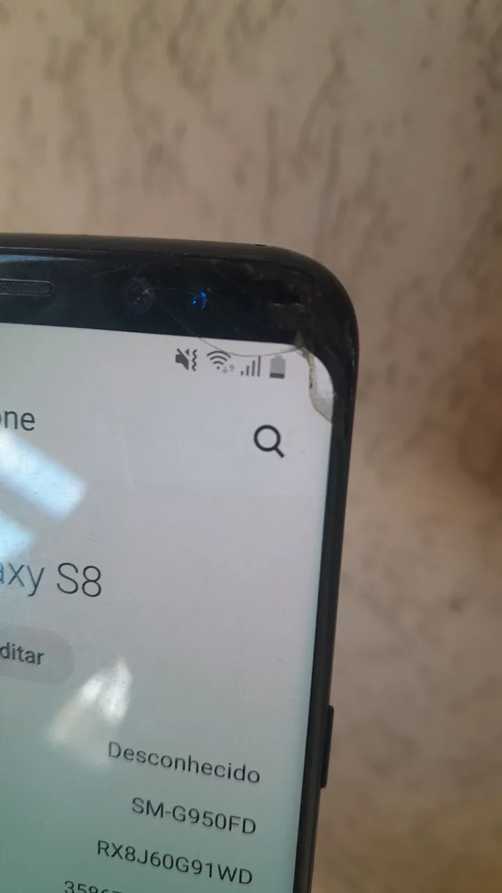 Galaxy S8 64gb desbloqueio pela íris trincado