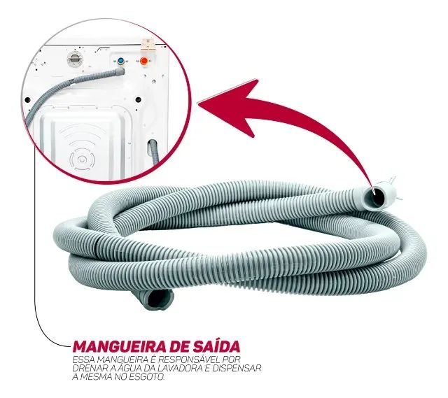 Mangueira De Saída Drenagem Para Lava E Seca Midea Original - Foto 3