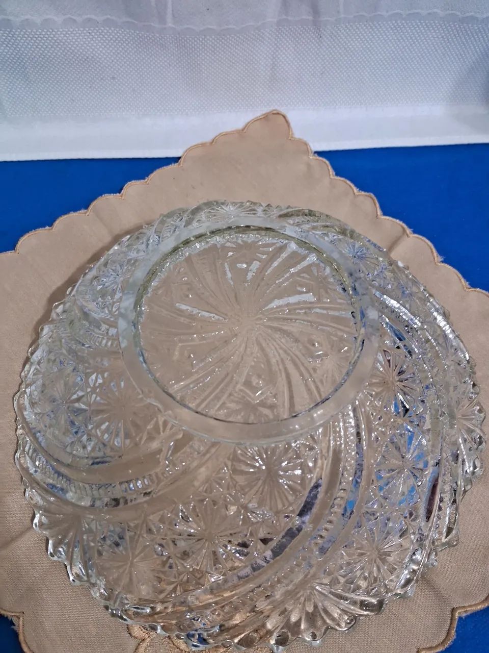 Fruteira baixa de Vidro Prensado - Peça Vintage Decorativa - Foto 4