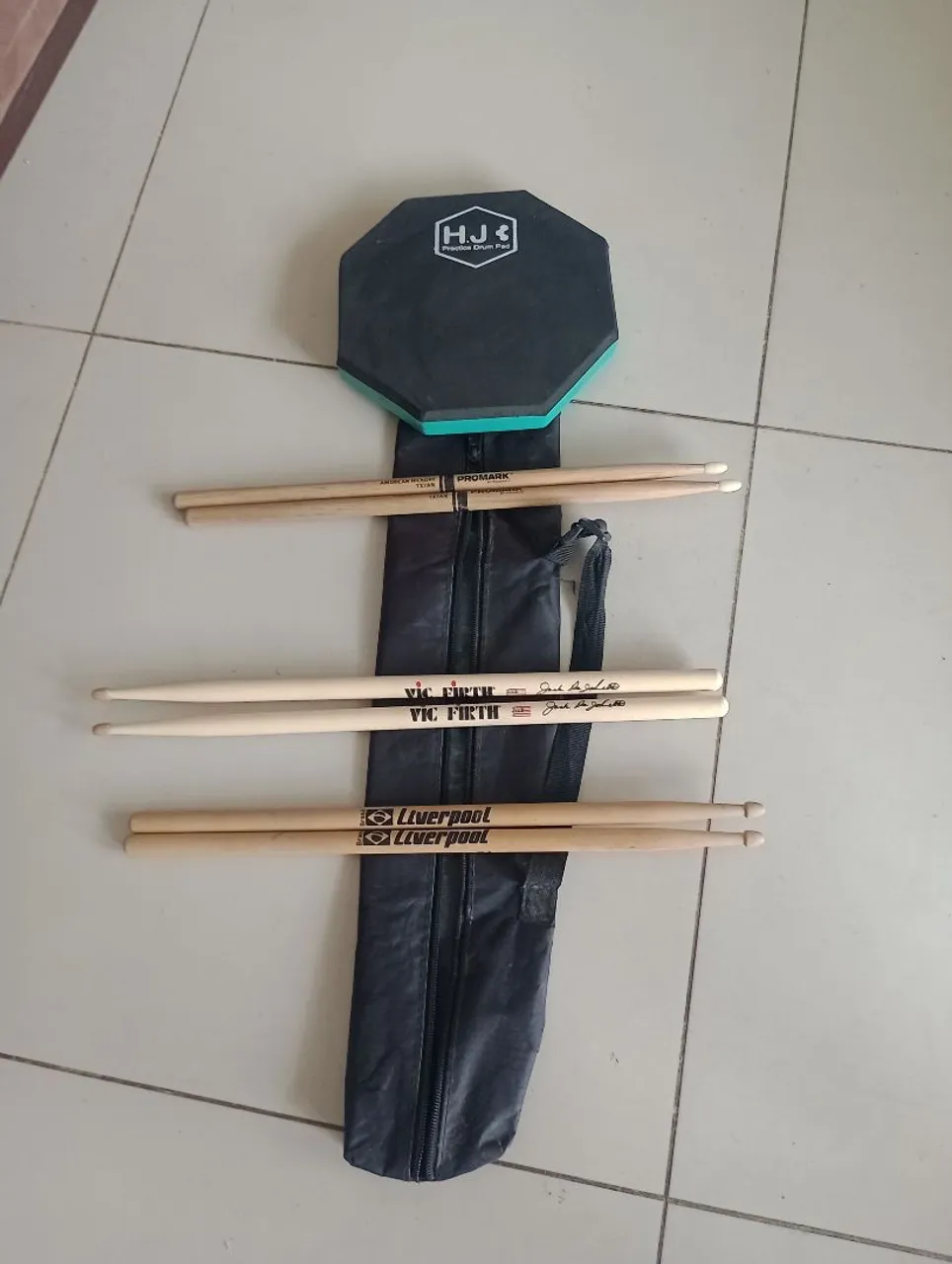 Kit de Bateria Completo - Promark, Vic Firth e Liverpool