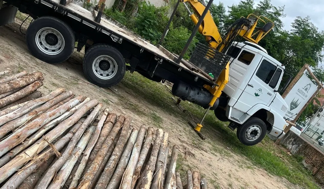 Caminhão Munck para transporte de toras