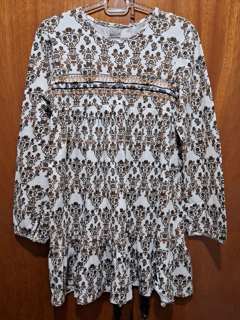 Vestido Infantil Estampado Zara Girls -,Tamanho 12 Anos