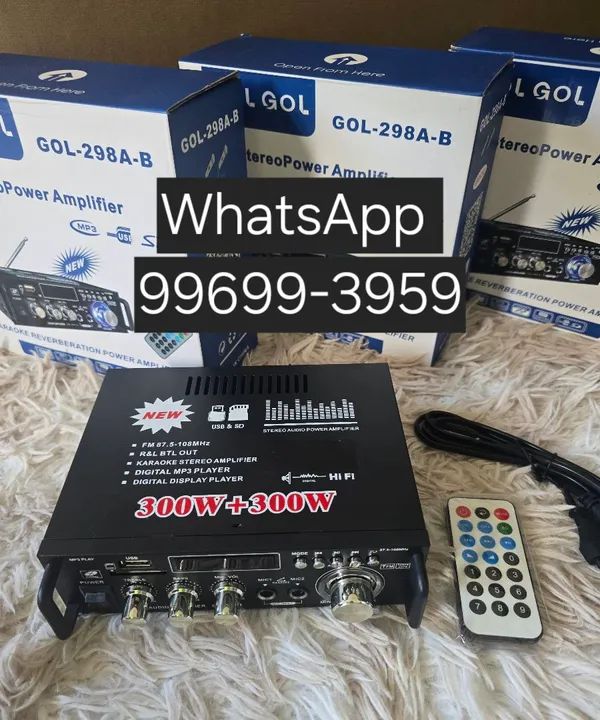 Amplificador bluetooth 300W + 300W  - Novo