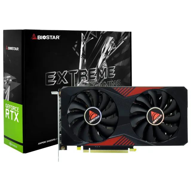 Placa de Vídeo Biostar NVIDIA GeForce RTX 3060, 12GB, GDDR6, DLSS, Ray T. Nova, Lacrada
