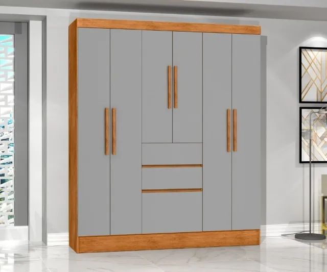 Guarda Roupa 7 Portas 2 Gavetas Novo Fazemos Entrega