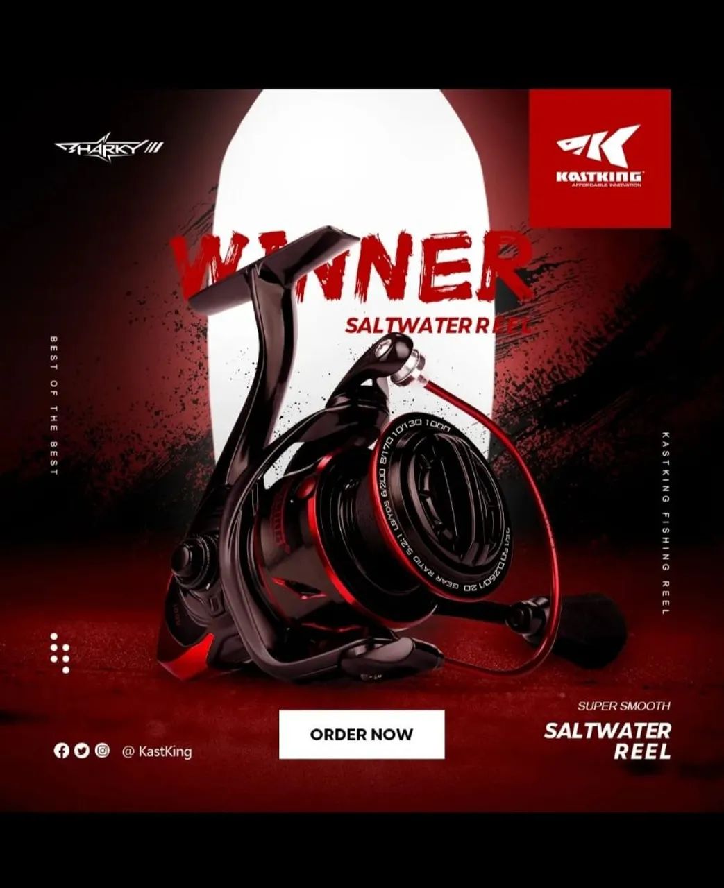 Molinete Kastking Sharky III 1000-NOVO - Foto 3