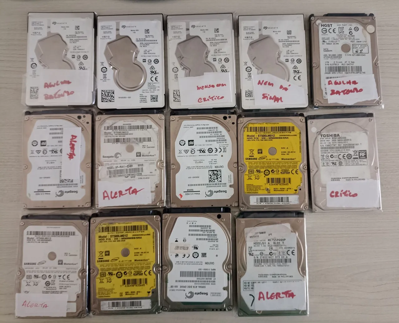 HDs para diversos fins - Seagate, Samsung, Toshiba