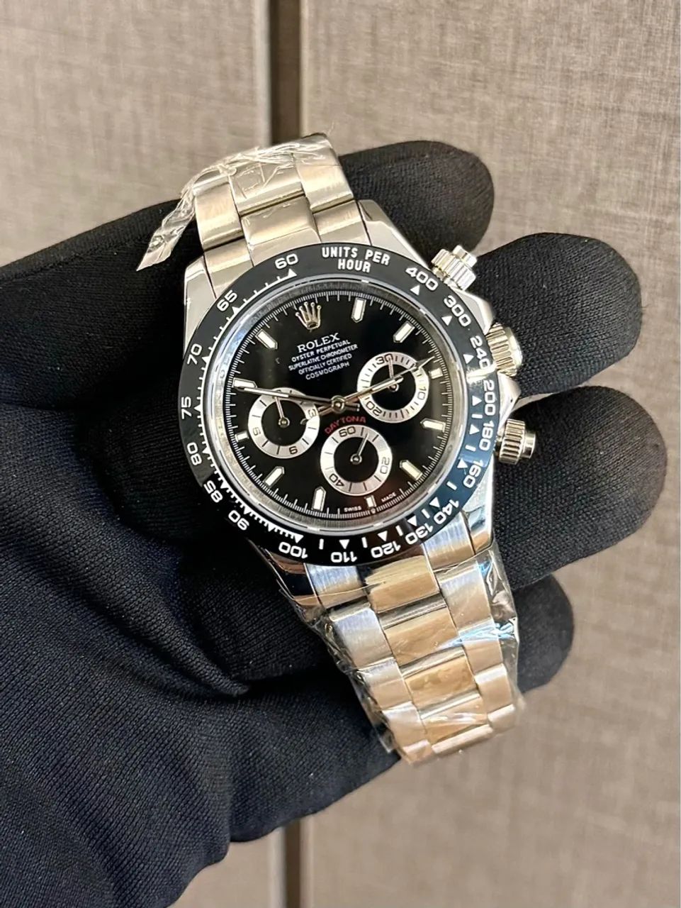 Relógio Rolex Daytona black prateado 