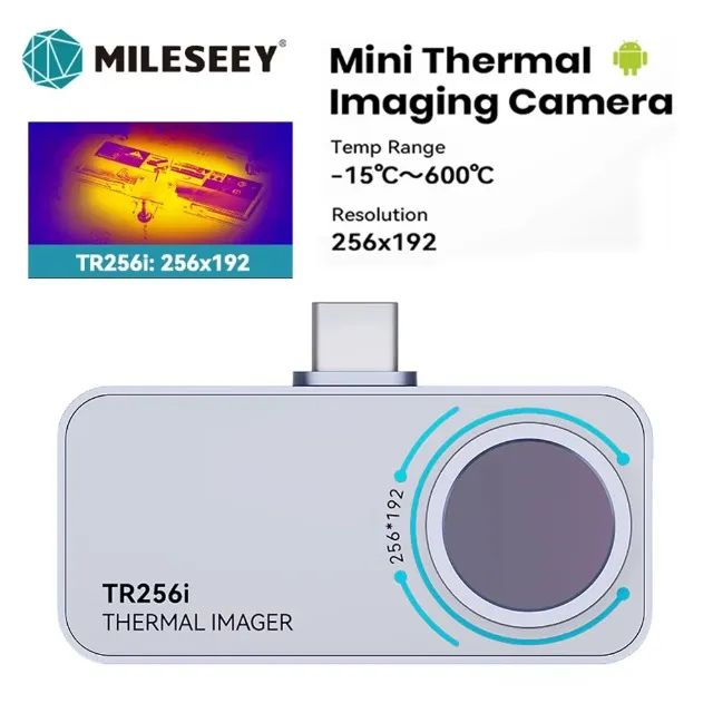 Câmera Térmica Infravermelho Portátil Tipo C TR256i 256x192 Mileseey Profissional Celular - Foto 2