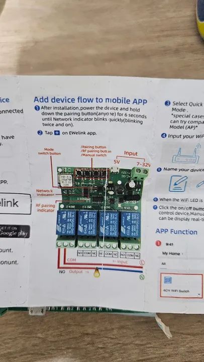 interruptor inteligente 4 canais 5-32v wifi ewelink sonoff suporta controle remoto 433 - Foto 2