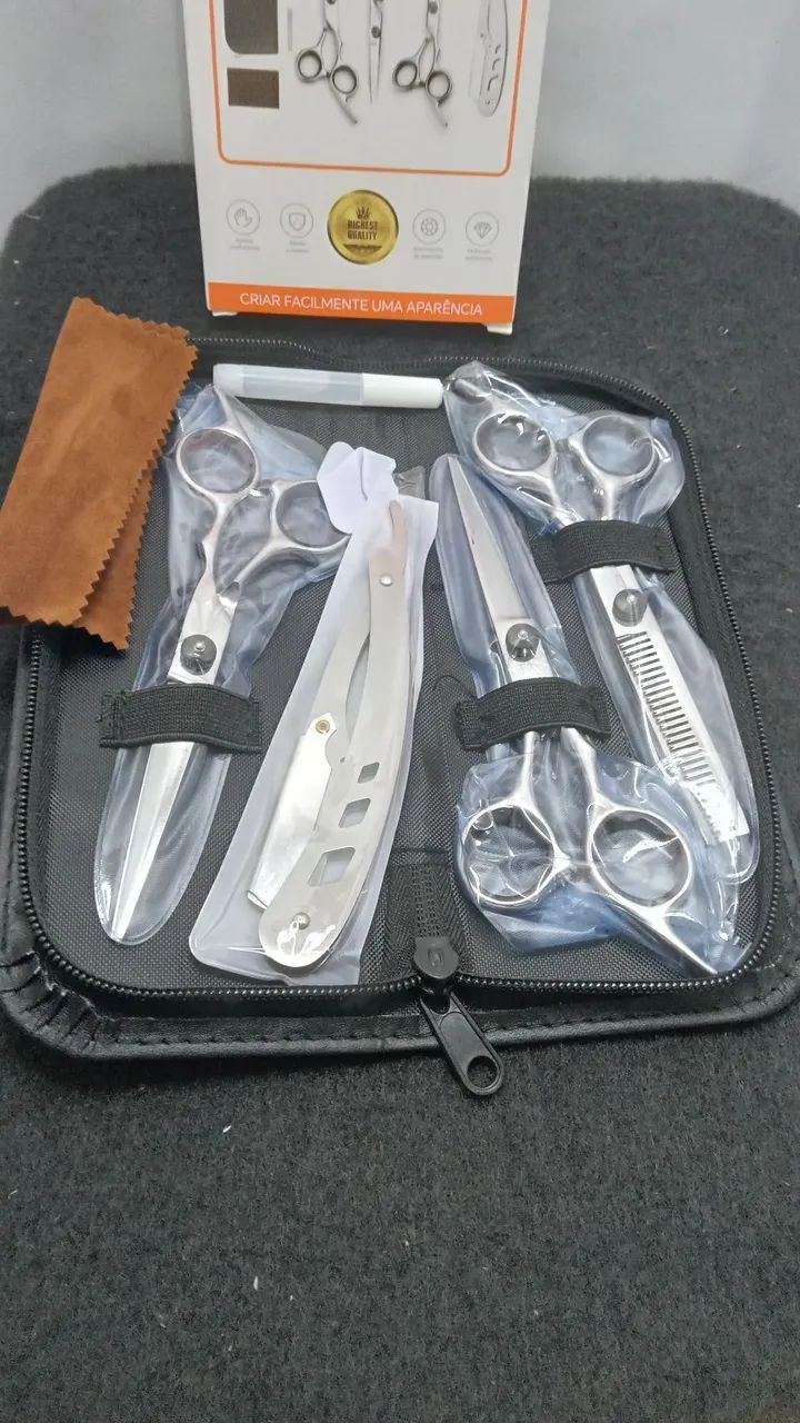 KIT TESOURAS CORTE DE  CABELO AL-2918.  * NOVO * - Foto 4