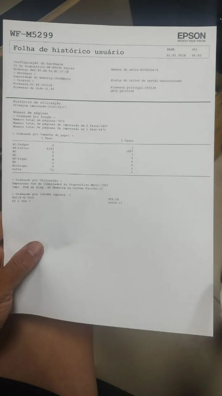 LOTE COM 55 IMPRESSORAS EPSON WORKFORCE M5299 USADAS, REVISADAS BAIXOS CONTADORES  - Foto 3