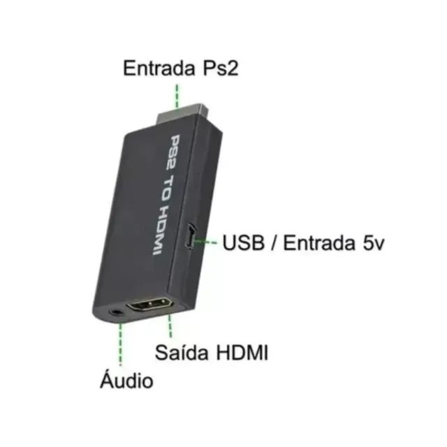 Adaptador Conversor PS2 AV para HDMI - Foto 2