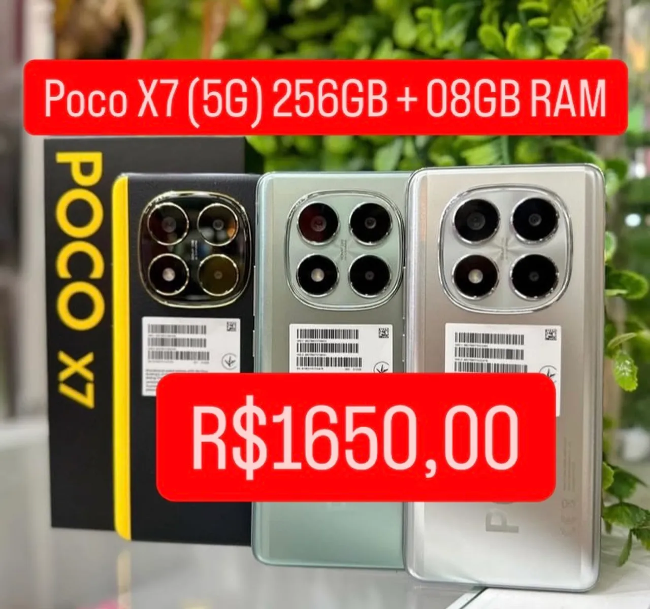 Celular Poco X7 (5G) 256GB + 08GB RAM Global Entregamos Preto Prata Entregamos