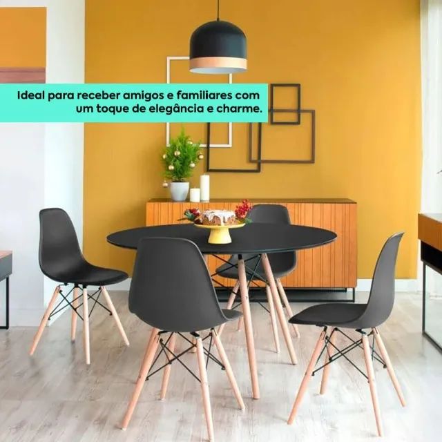 Cadeira de escritório sala reunião, jantar, Eames Eiffel - Jogo 4 unidades - Foto 3