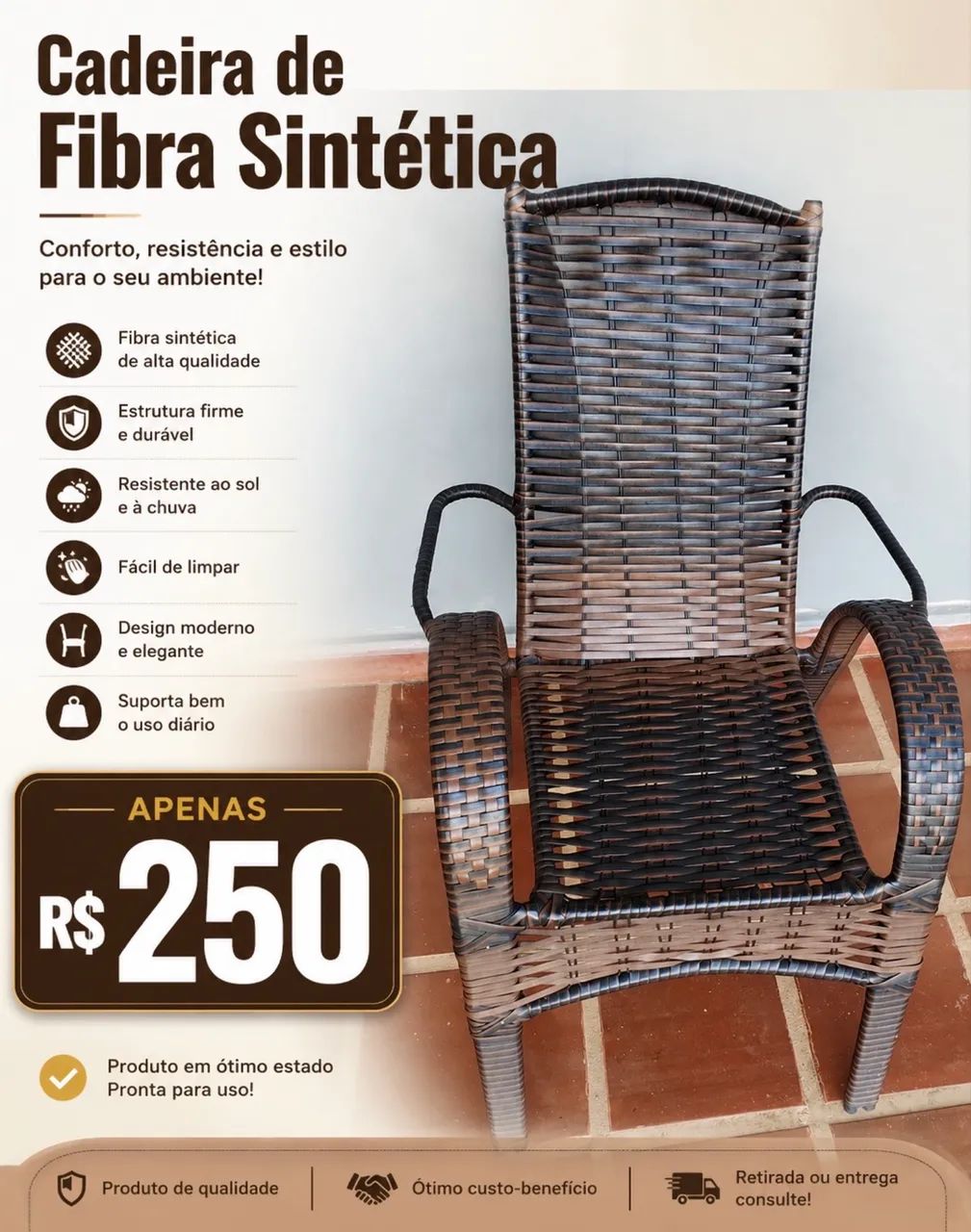 Cadeira de Fibra Sintética 