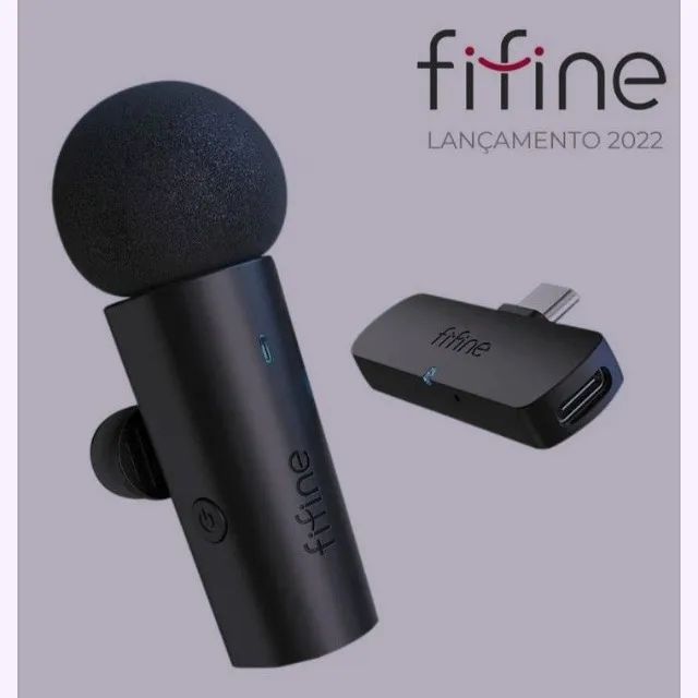 Microfone lapela Bluetooth Fifine M6 2.4G novo e lacrado à venda.
