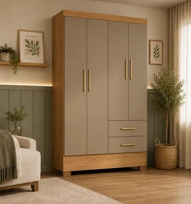 Promoção Guarda roupa com 4 portas e 2 gavetas (entrega grátis)