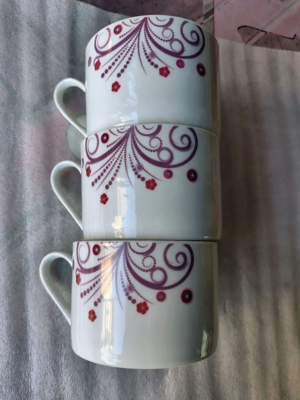 Trio xícaras antigas de porcelana riserva  - Foto 4