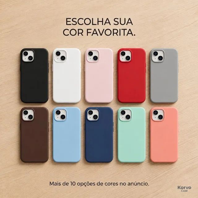 Capinha Para iPhone 14 e 15 COM ENTREGA GRÁTIS Silicone Aveludada Proteção Total Aveludado - Foto 2