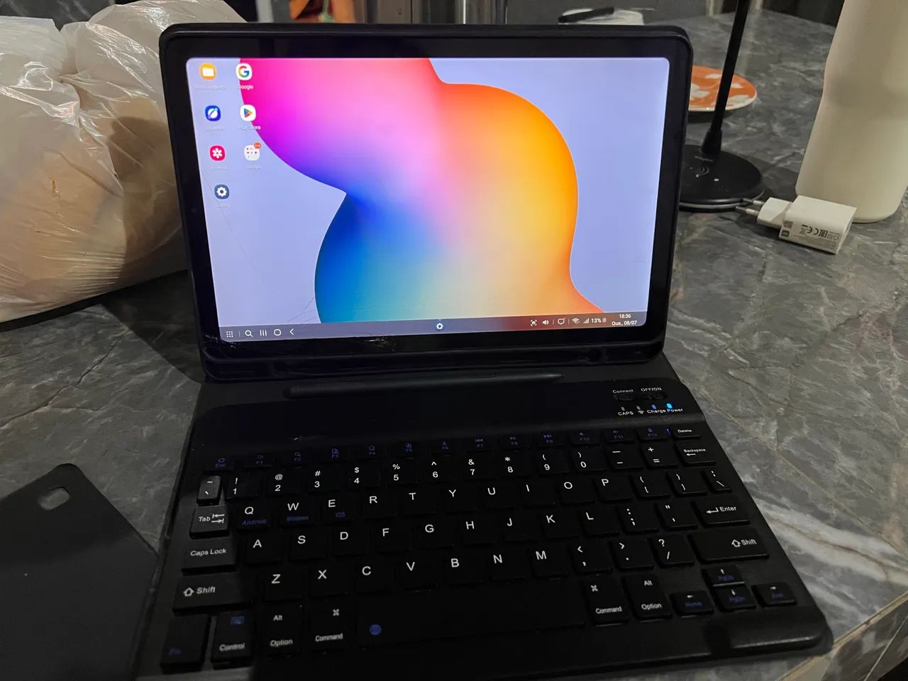 Tablet s6 lite 128 GB tela está trincada pega chip - Foto 5
