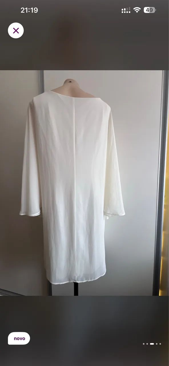 Vestido branco de Luxo com pérola Tam.44 - Foto 2