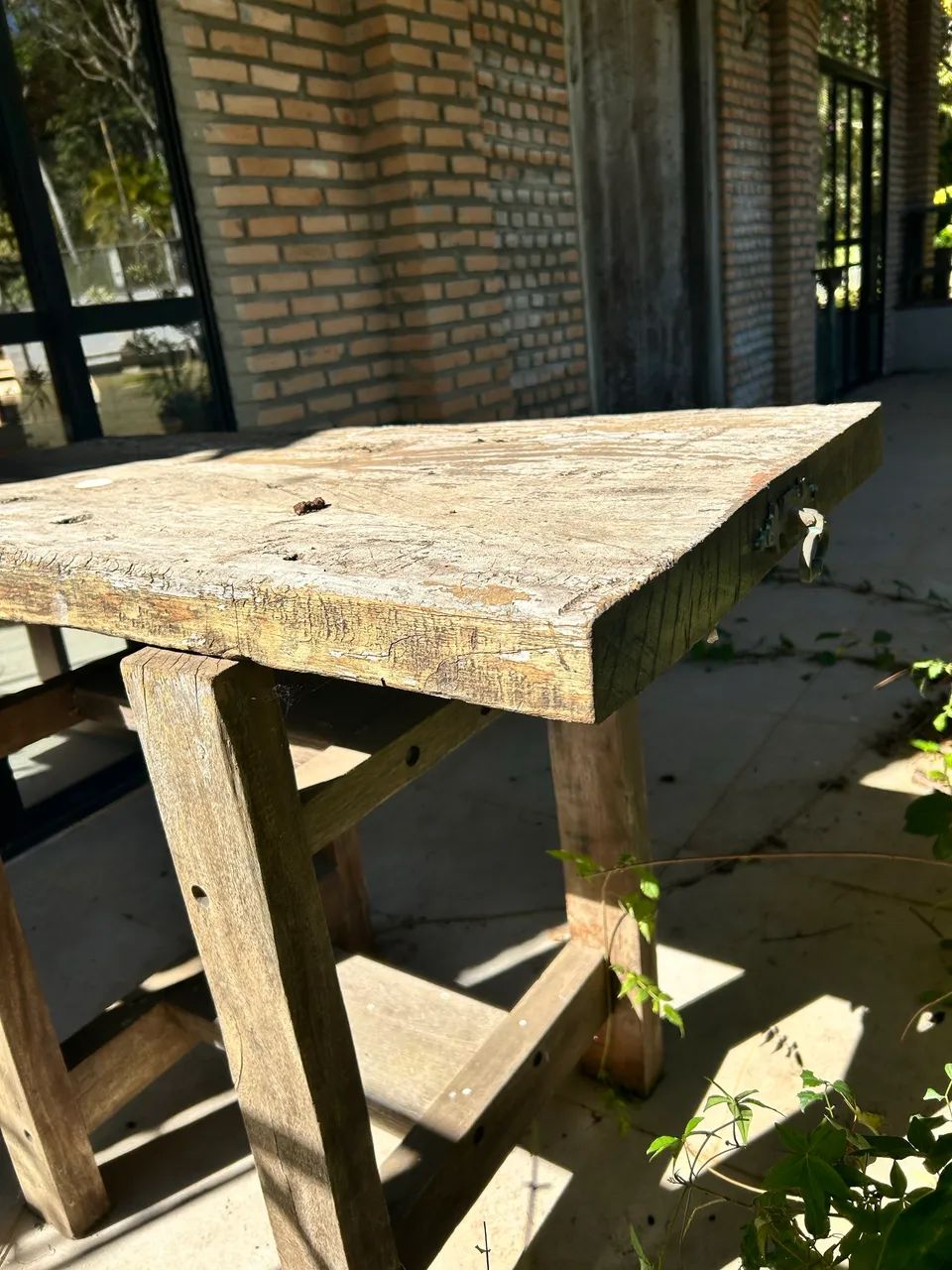 Mesa bancadinha rústica madeira maciça - Foto 3