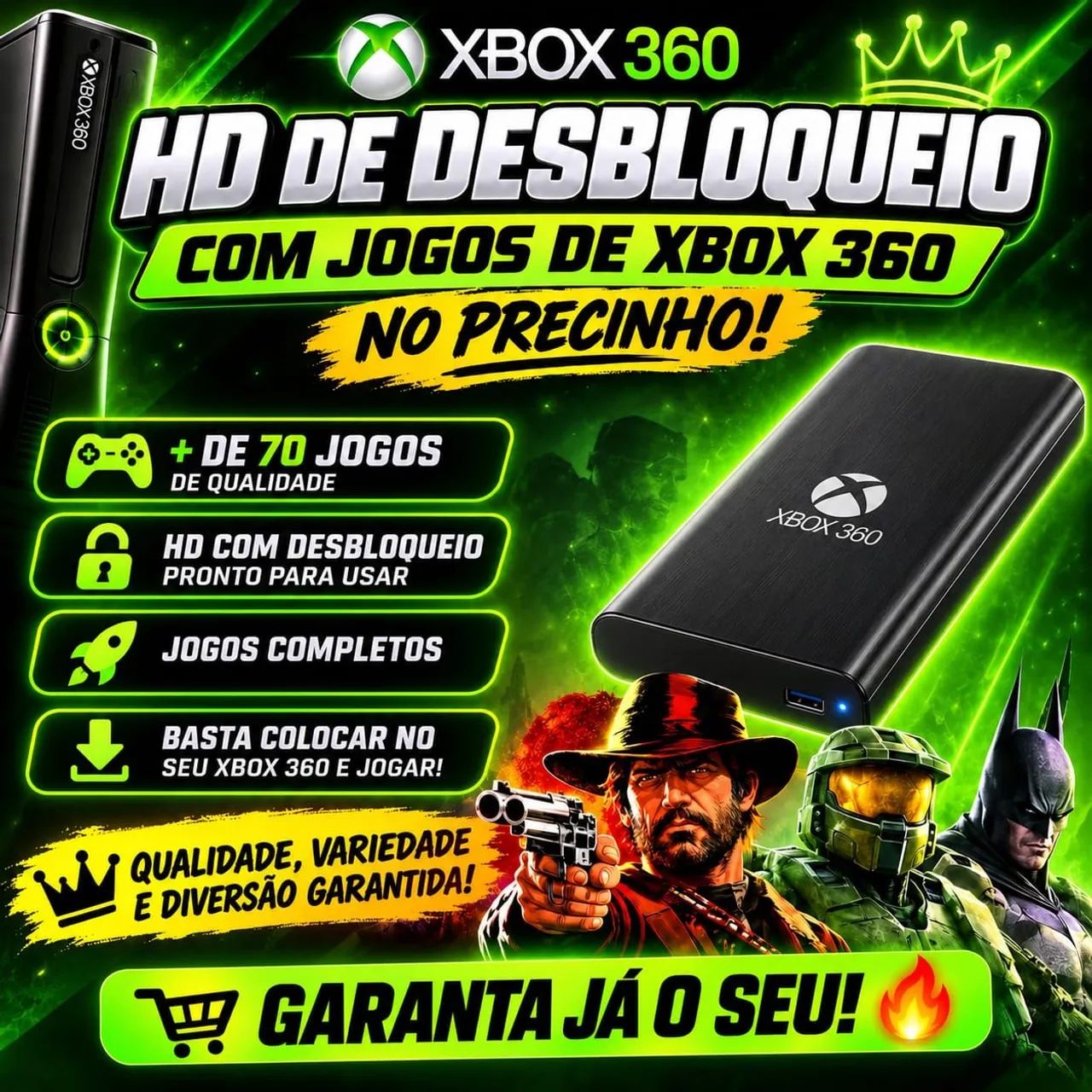 HD externo para qualquer Xbox 360 com jogos  - Foto 4