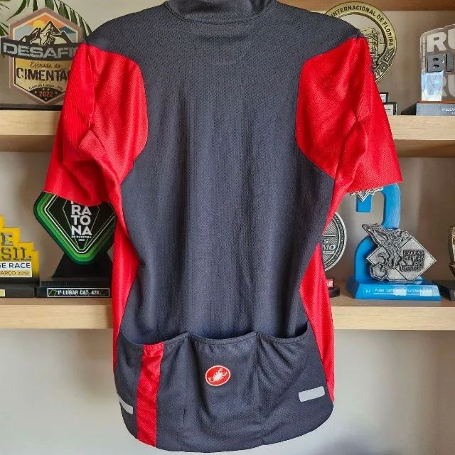 jersey ciclismo castelli preta e vermelha - Acessórios de Ciclismo
