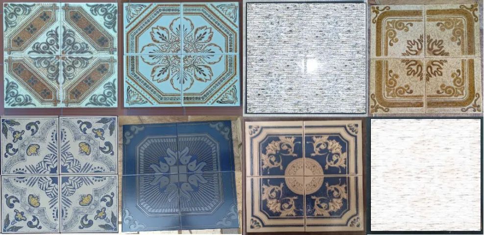 Piso antigo decorado 15x15cm e 20x20cm