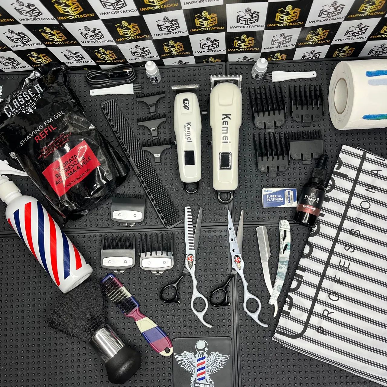 Kit Barbeiro Completo - Máquinas, Tesouras e Acessórios