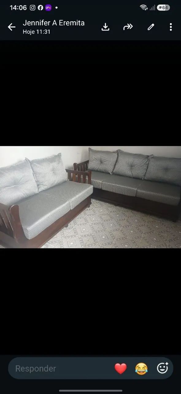 Jogo de sofa antigo de madeira  - Foto 3