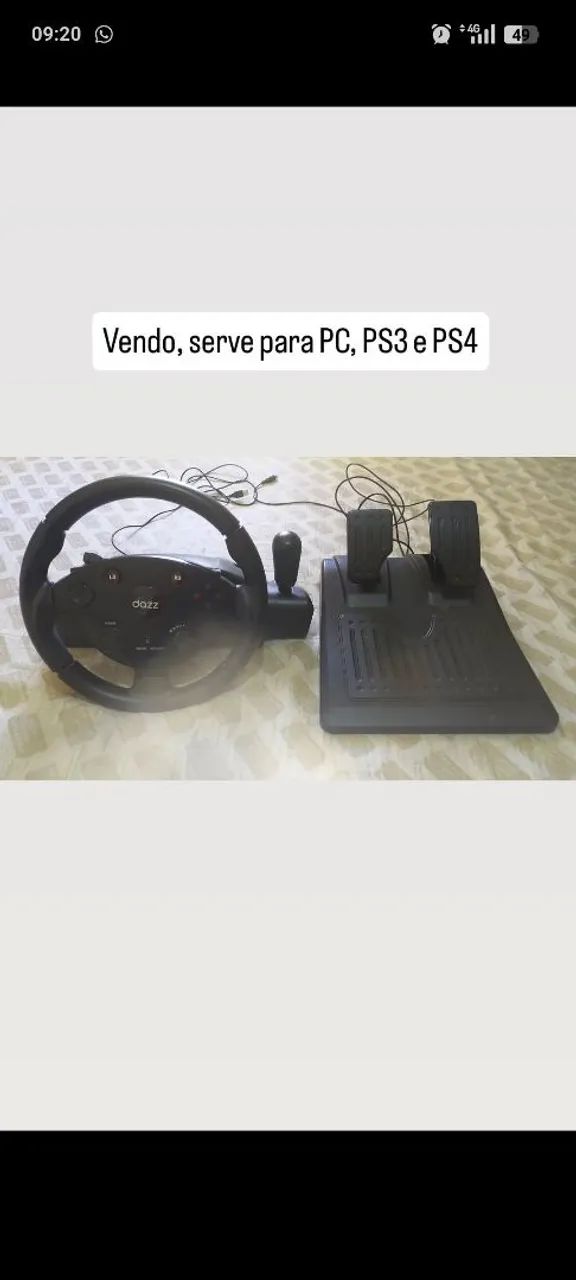 Volante com marcha e pedal