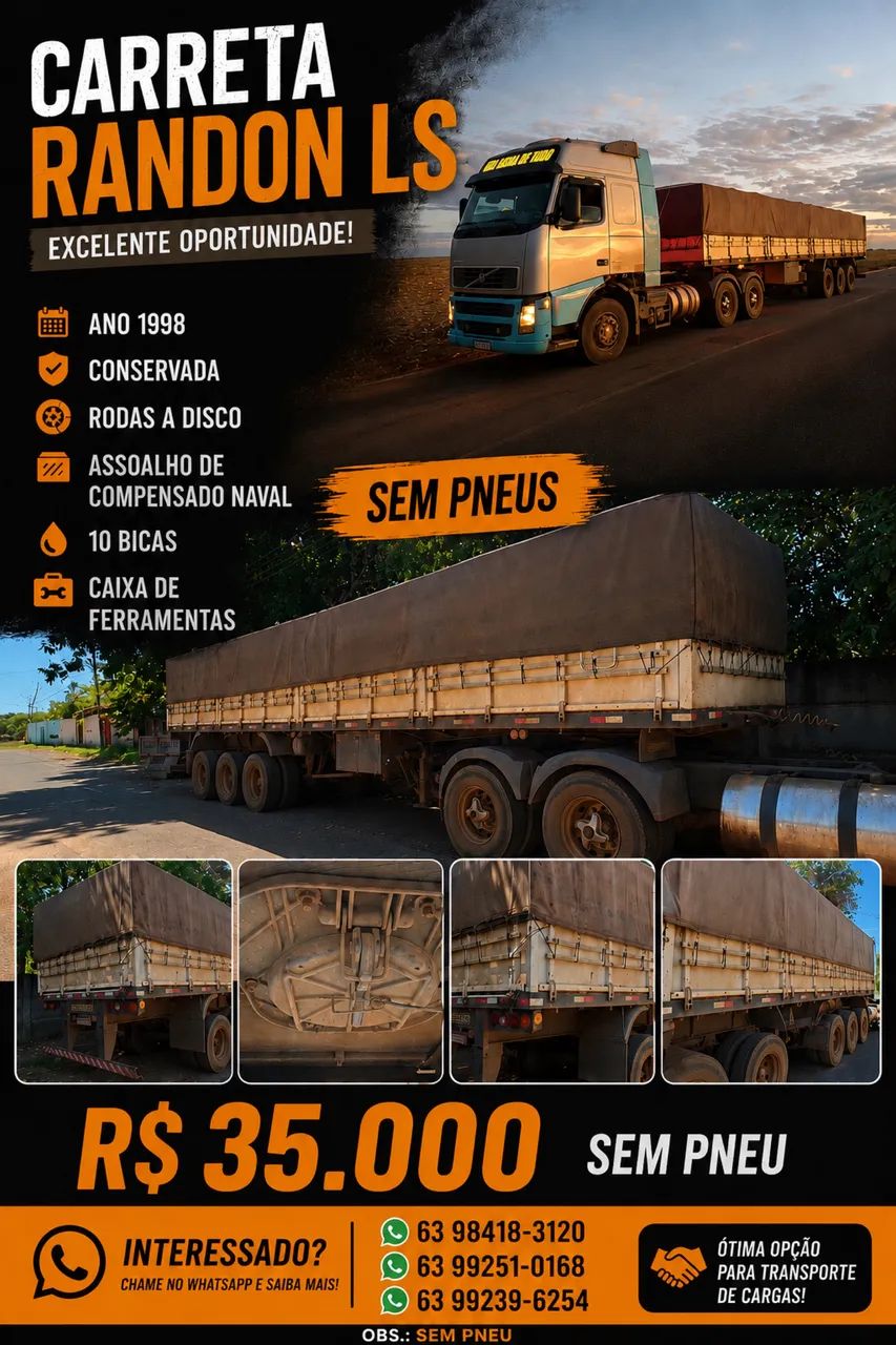 CARRETA RANDON LS - ANO 1998