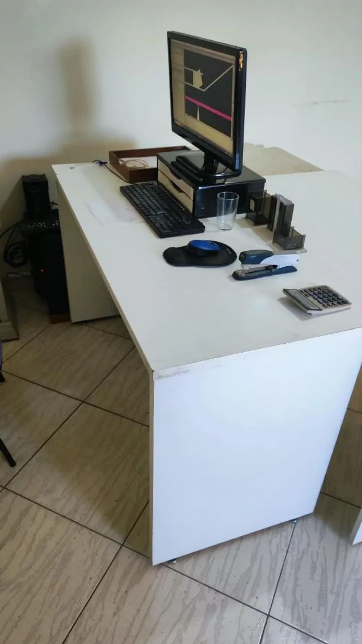 Mesa Escritório Madeira Branca