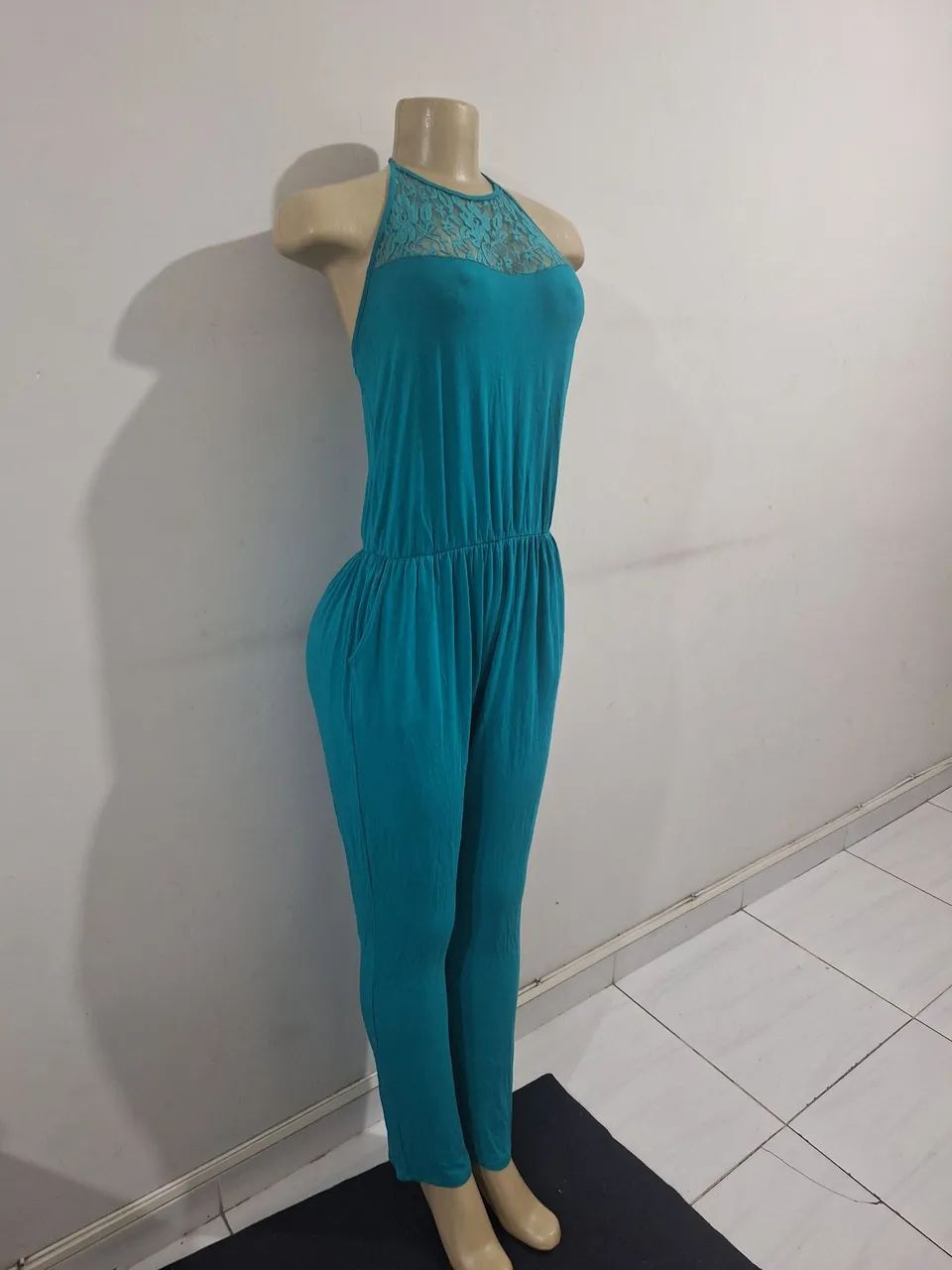 Macacão longo feminino verde  - Foto 3