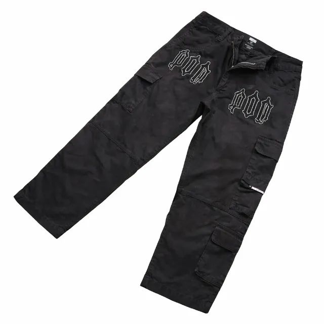 Calça Preta Bordada estilo Gótico - Foto 3