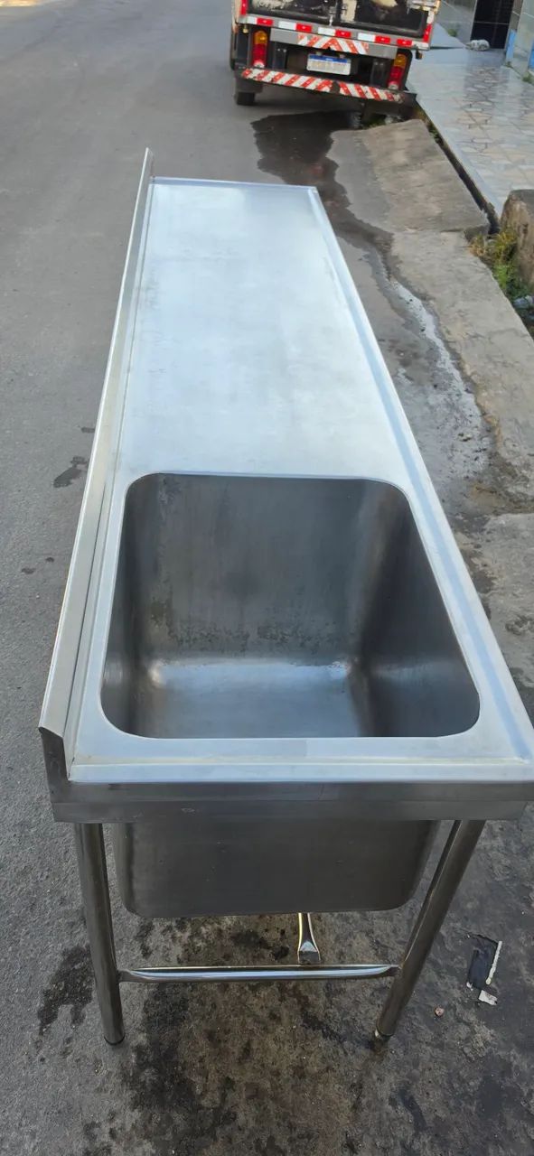 Bancada inox com cuba funda - Foto 5
