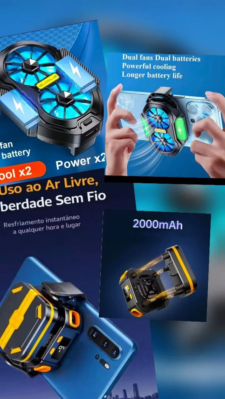 2 coolers para celular (ventilador)