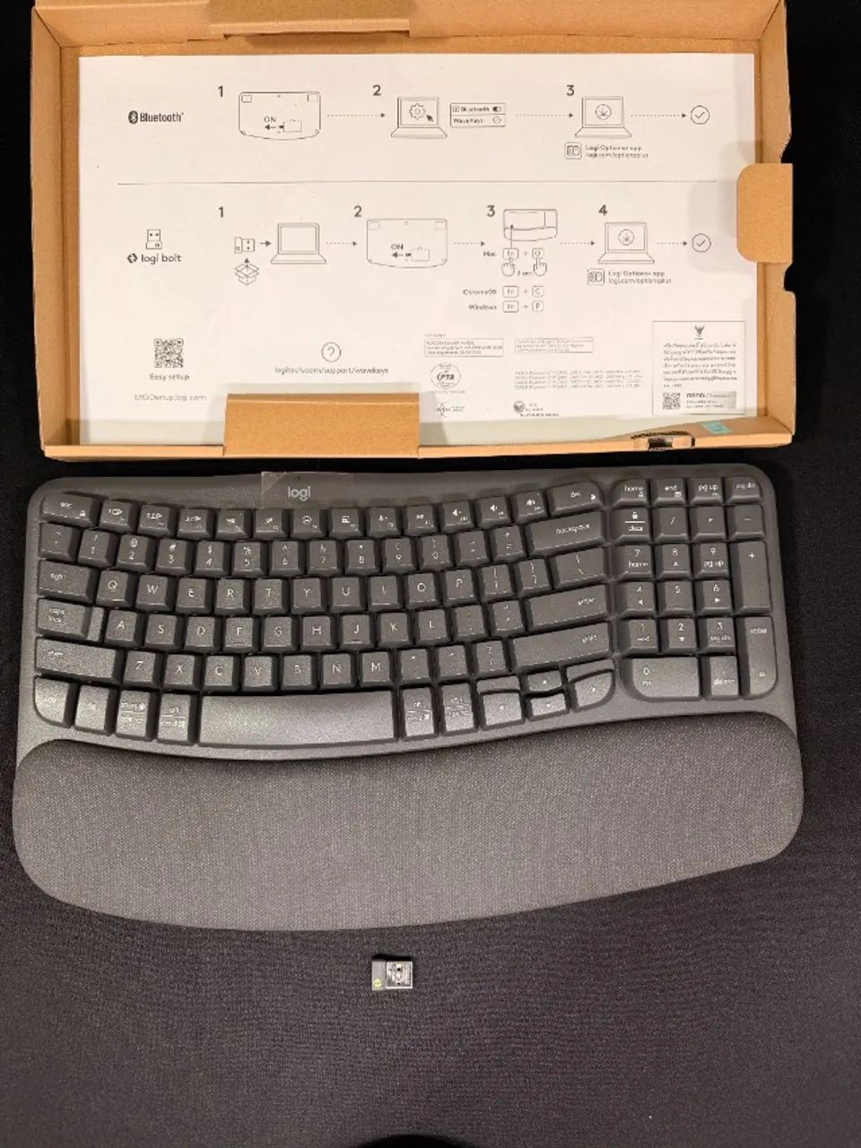 Teclado Logitech Wave Keys - Grafite - Usado - Foto 4