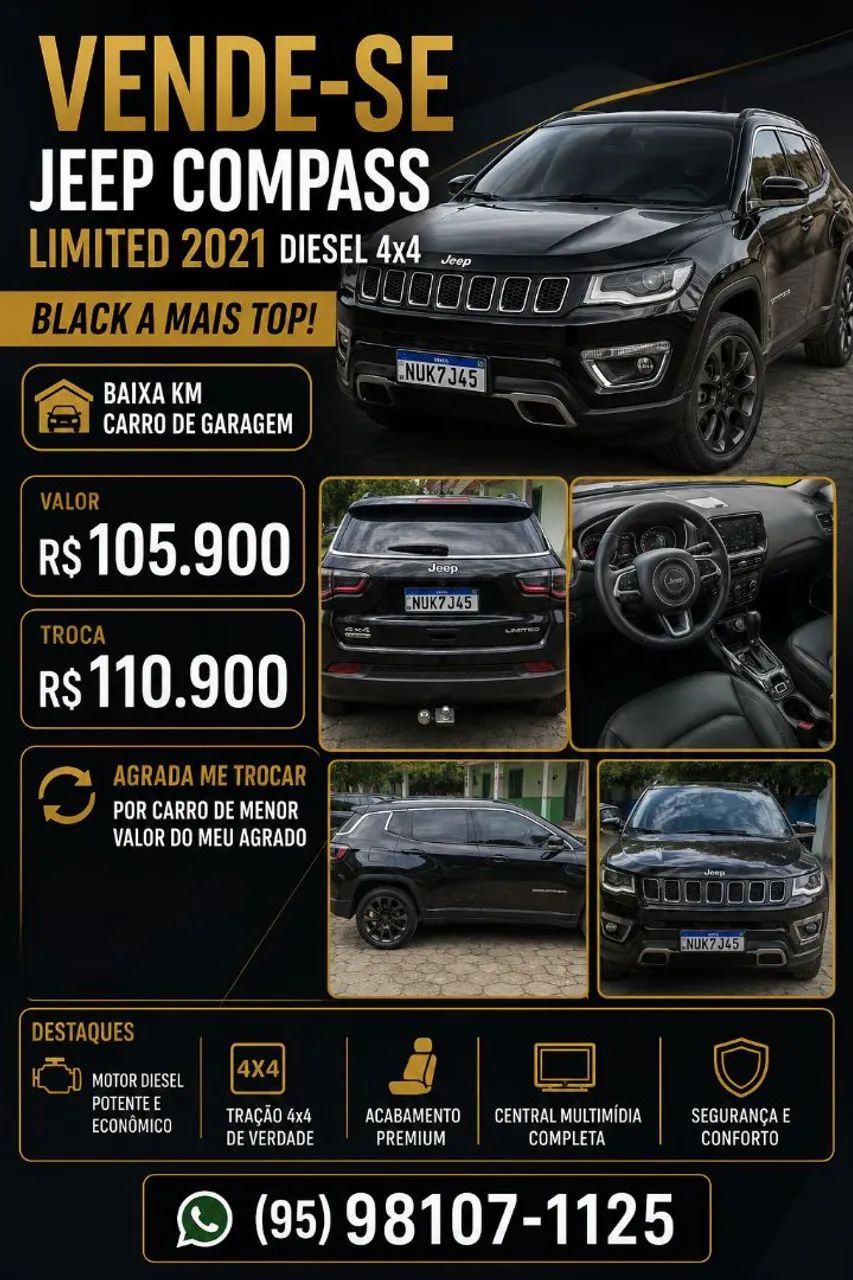 Jeep Compass COMPASS LIMITED 2.0 4x4 Diesel 16V Aut. 2021