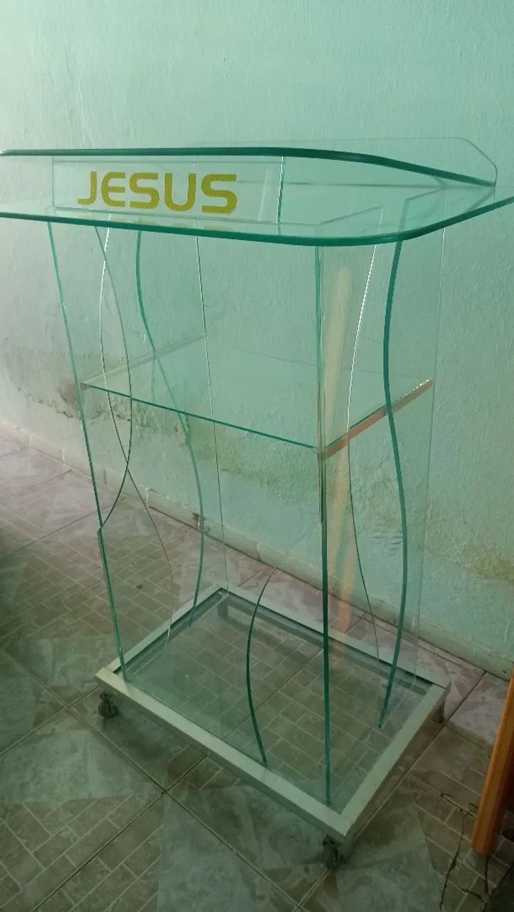 Púlpito de vidro para igreja salão de eventos 