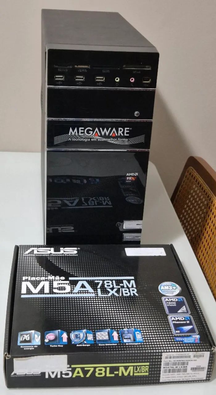 Computador PC AMD FX 6300 - PLACA-MÃE ASUS NOVA- 8GB DDR3 KINGSTON - WIN10 Formatado