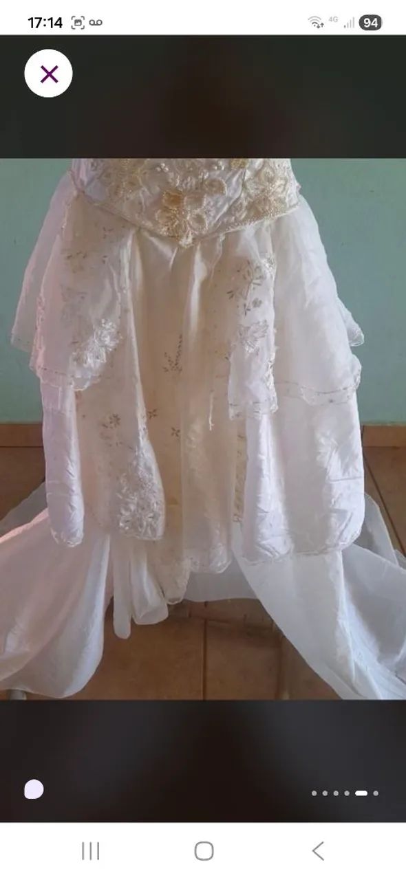 Vestido de noiva com cauda- pérolas  - Foto 5
