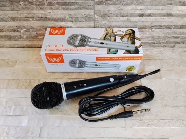 Microfone Dinâmico Com Fio Karaokê Altomex Cabo P10