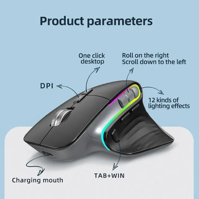 Mouse Ergonômico Bluetooth Silencioso - Foto 5
